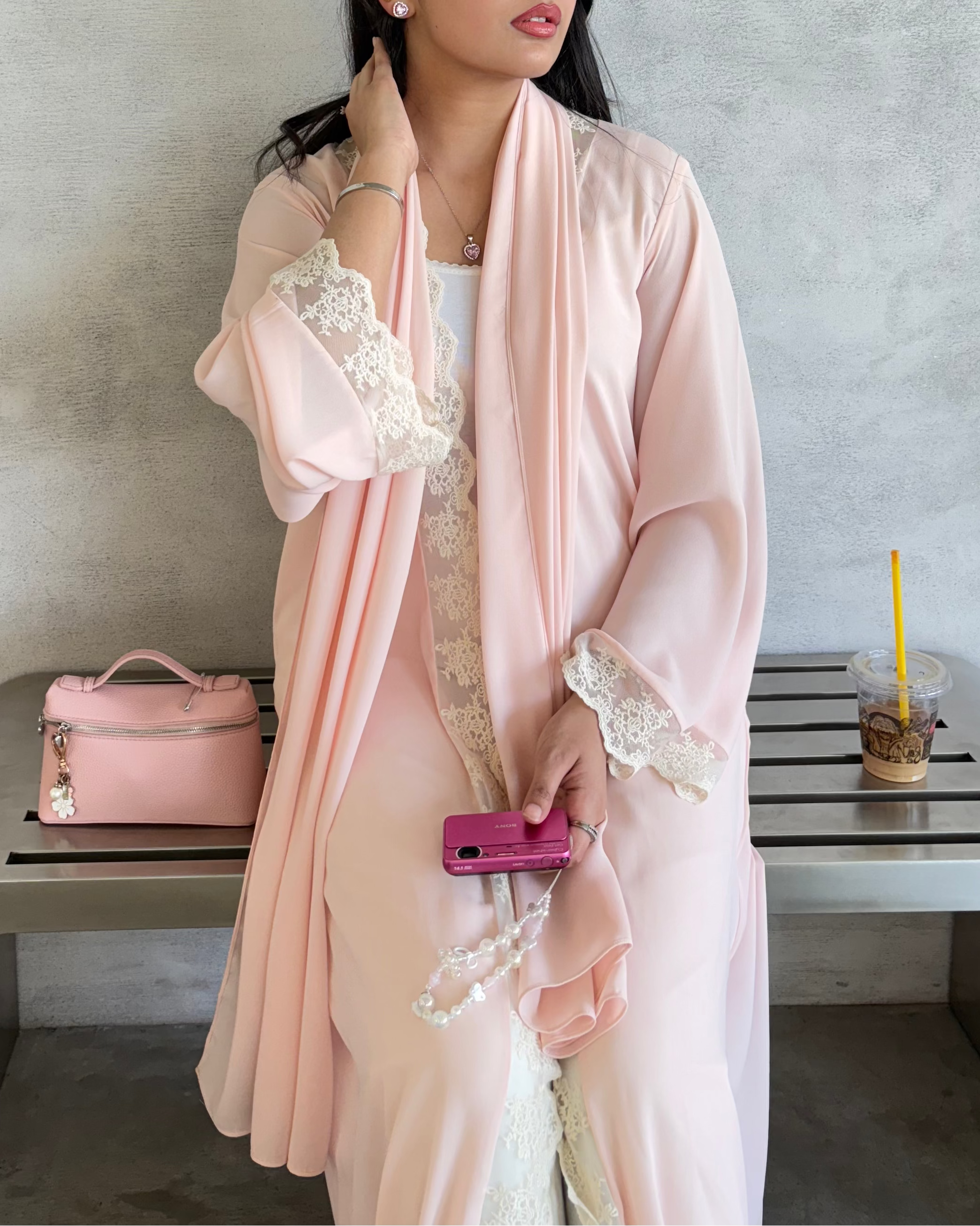 Rosaline Blush Abaya