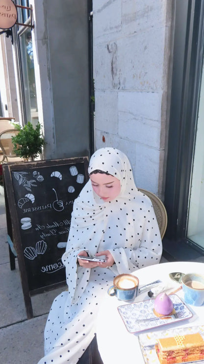 Creme Polka Abaya