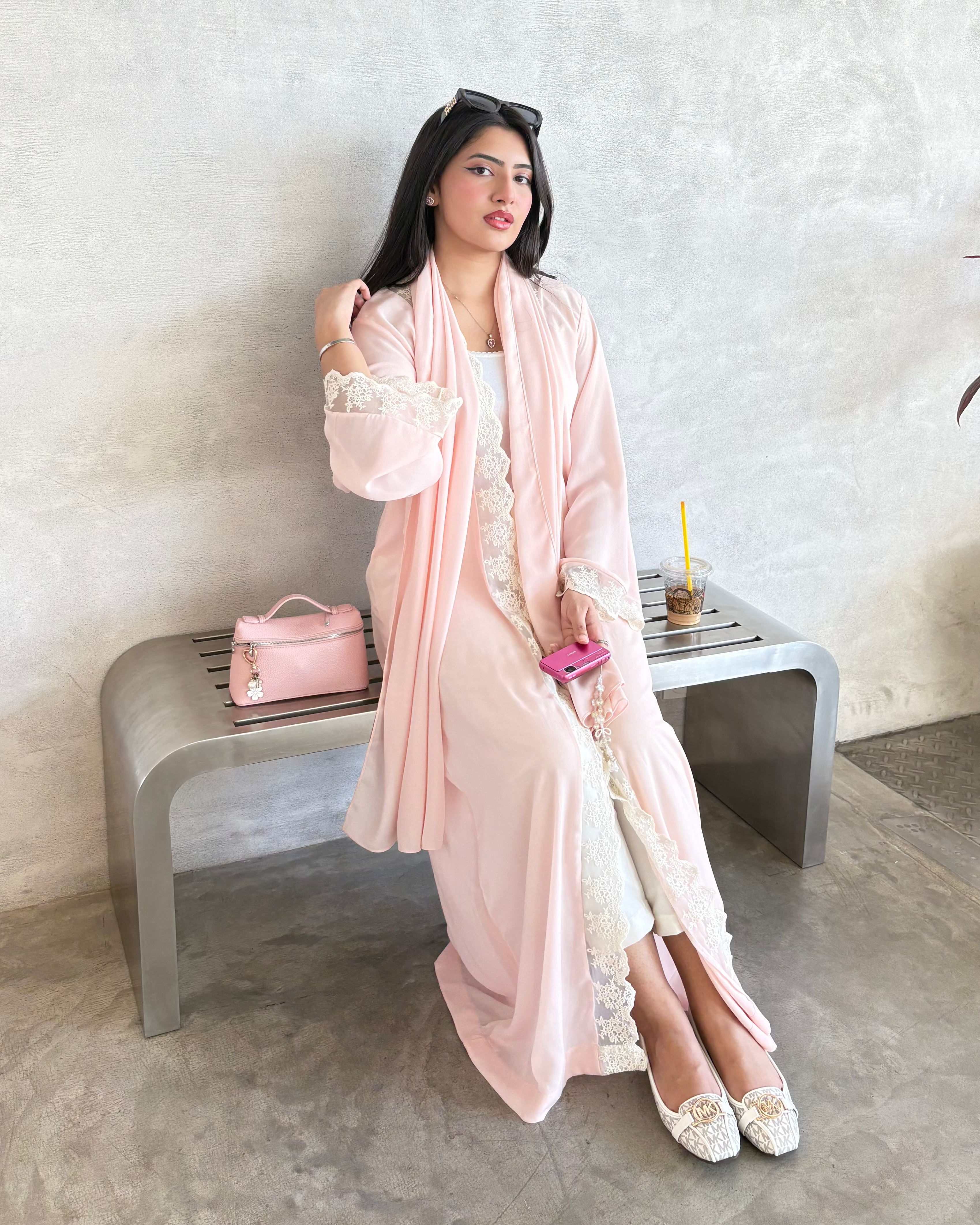 Rosaline Blush Abaya